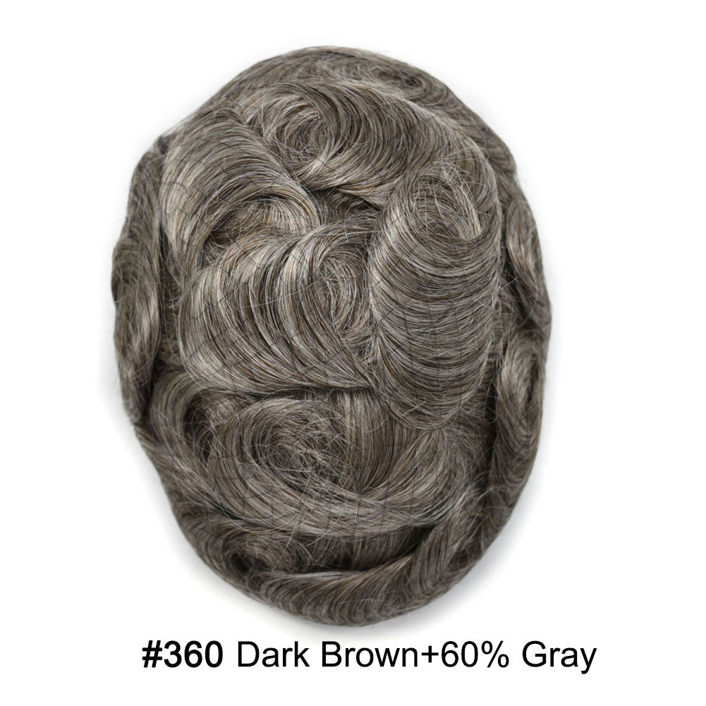 SINGA HAIR Hair System For Men Soft Welded Lace Base Front Human Hairpiece Bleached Knot Natural Hairline Hair System