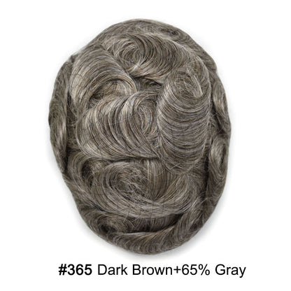 SINGA HAIR Toupee for Men Real Human Hair Piece French Lace Mens Hairpiece NPU Poly Coating Breathable Mens Toupee Hair Replacement System Natural Hairline
