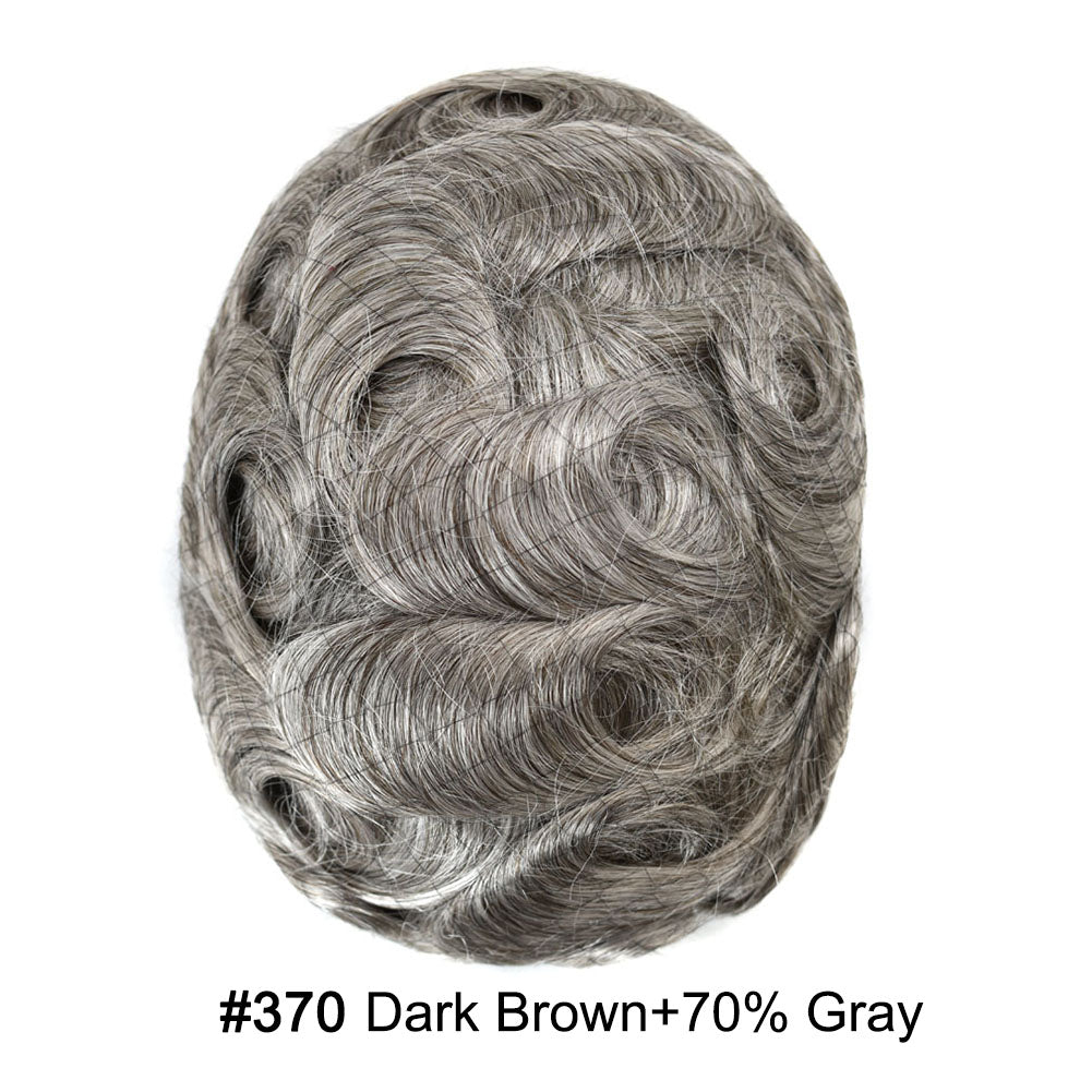 SINGA HAIR Hair System For Men Soft Welded Lace Base Front Human Hairpiece Bleached Knot Natural Hairline Hair System