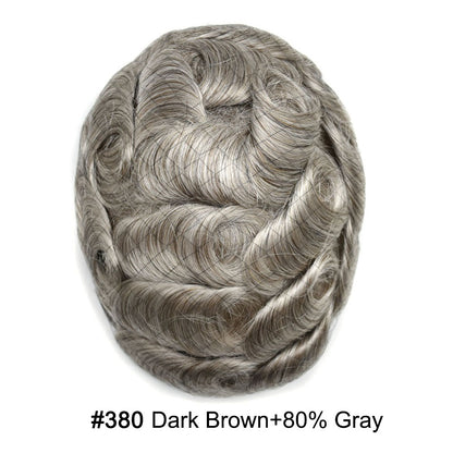 SINGA HAIR Hair System For Men Soft Welded Lace Base Front Human Hairpiece Bleached Knot Natural Hairline Hair System