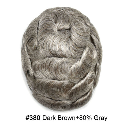 SINGA HAIR Hair System For Men Soft Welded Lace Base Front Human Hairpiece Bleached Knot Natural Hairline Hair System