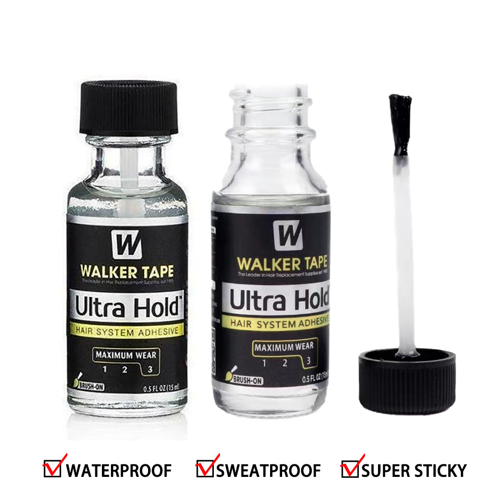 Ultra Hold Glue Adhesive Soft Bond Lace Poly Hair Replacement System Front Bonding Weave Wigs Active Hair System Hairpiece Super Bold Hold Adhesive Liquid Glue 0.5 Oz