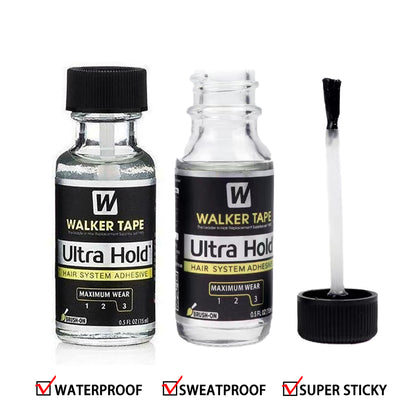Ultra Hold Glue Adhesive Soft Bond Lace Poly Hair Replacement System Front Bonding Weave Wigs Active Hair System Hairpiece Super Bold Hold Adhesive Liquid Glue 0.5 Oz