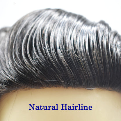 SINGA HAIR French Lace Hair System for Men PU Coated Lightweight Mens Hairpiece Center Lace Human Toupee for Men Breathable