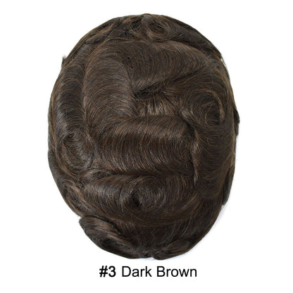SINGA HAIR Toupee for Men Real Human Hair Piece French Lace Mens Hairpiece NPU Poly Coating Breathable Mens Toupee Hair Replacement System Natural Hairline