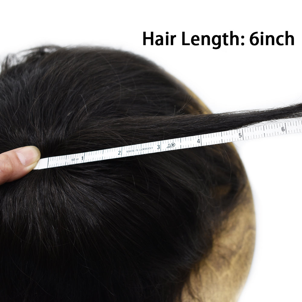 SINGA HAIR Hair System For Men Monofilament With NPU Around Lace Folded In The Very Front Hairpiece US Stock