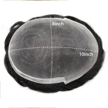 SINGA HAIR Hair System For Men Soft Welded Lace Base Front Human Hairpiece Bleached Knot Natural Hairline Hair System