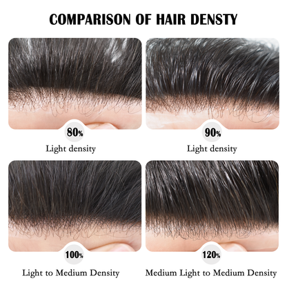 SINGA HAIR US Stock Human Hairpiece French Lace Mens Toupee Poly Skin Around Mens Hair System