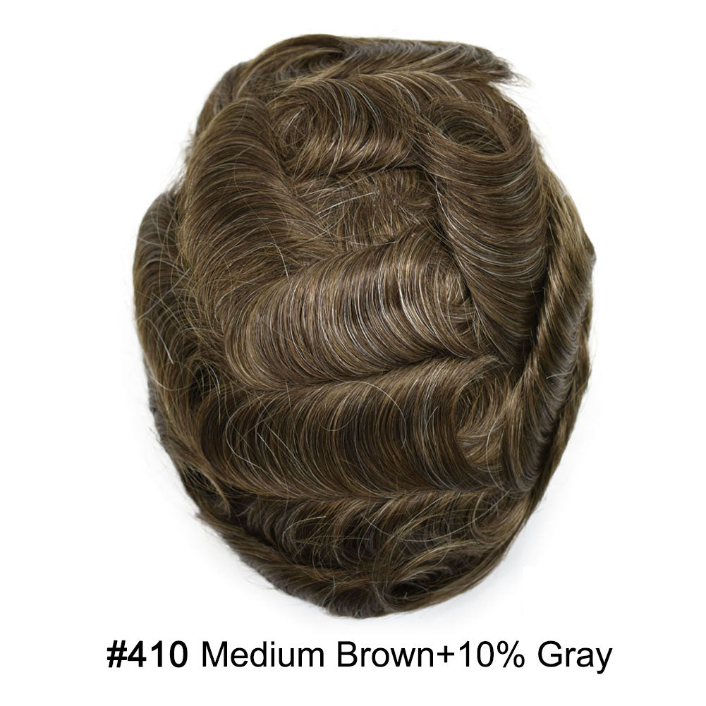 SINGA HAIR Hair System For Men Soft Welded Lace Base Front Human Hairpiece Bleached Knot Natural Hairline Hair System