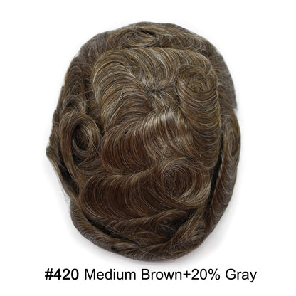 SINGA HAIR US Stock French Lace Front Mens Toupee Breathable Invisible Knots Human Hairpiece|Fast Shipping USA