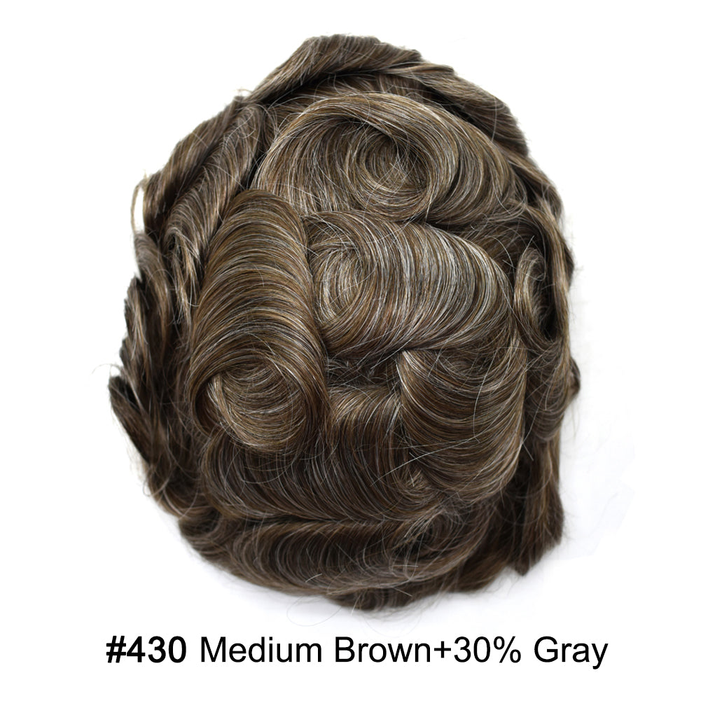SINGA HAIR US Stock French Lace Front Mens Toupee Breathable Invisible Knots Human Hairpiece|Fast Shipping USA