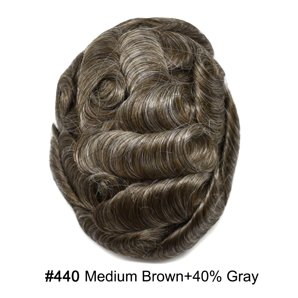 SINGA HAIR US Stock French Lace Front Mens Toupee Breathable Invisible Knots Human Hairpiece|Fast Shipping USA