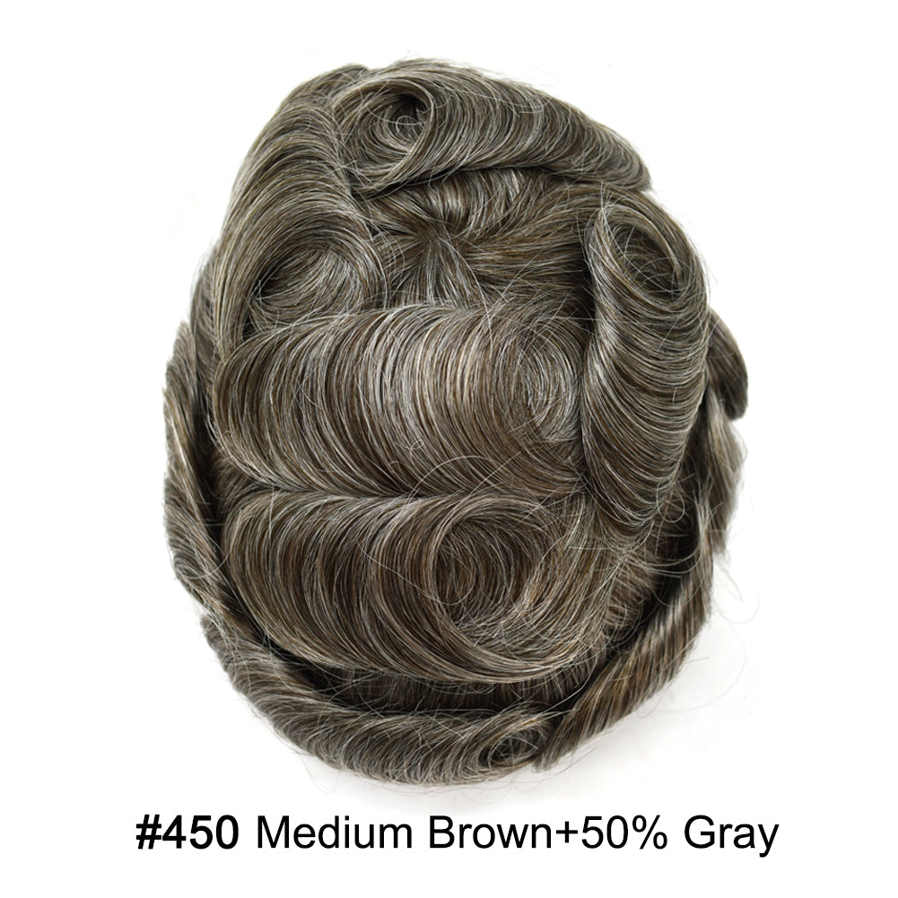 SINGA HAIR US Stock Toupee for Mens Full PU Injected Human Hairpiece for Men Durable Mens Hair System|Fast Shipping USA