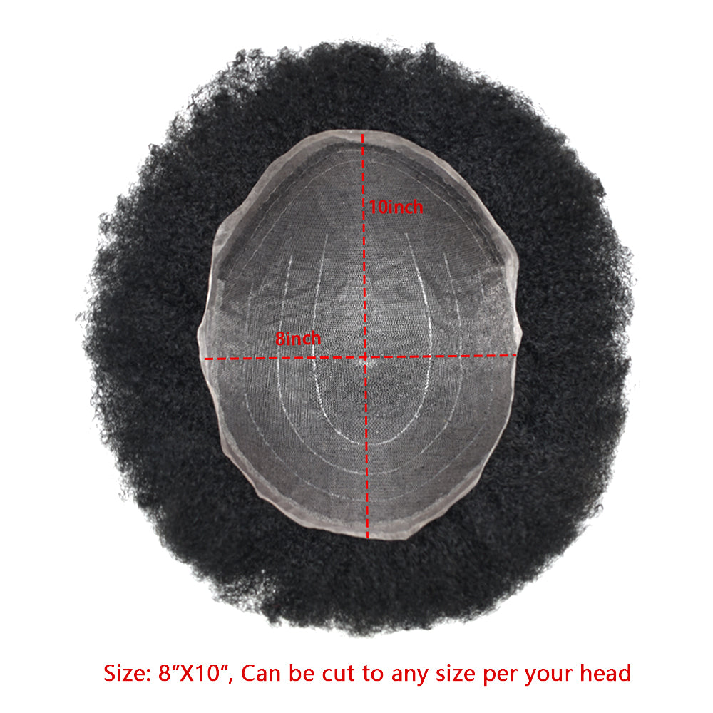 SINGA HAIR US STOCK Afro Curly Toupee For Black Men Full Swiss Super Welded Lace Hair Units for African American Men Hairpieces