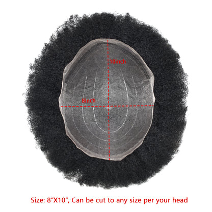 SINGA HAIR US STOCK Afro Curly Toupee For Black Men Full Swiss Super Welded Lace Hair Units for African American Men Hairpieces