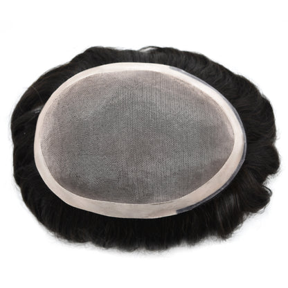 SINGA HAIR Hair System For Men Monofilament With NPU Around Lace Folded In The Very Front Hairpiece US Stock