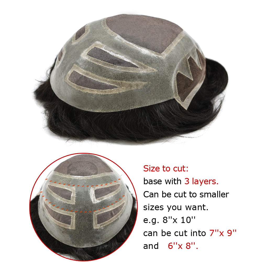 SINGA HAIR Toupee For Men Fine Mono Mens Hair Piece Human Hair Units Replacement System Lace Front Hairpieces
