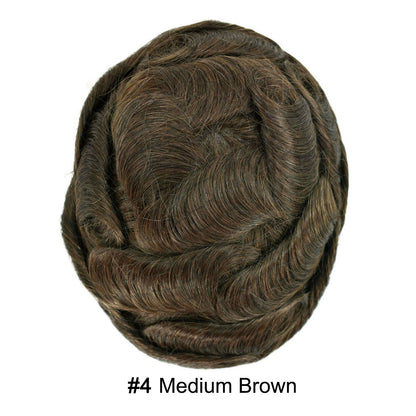 SINGA HAIR Toupee for Men Real Human Hair Piece French Lace Mens Hairpiece NPU Poly Coating Breathable Mens Toupee Hair Replacement System Natural Hairline