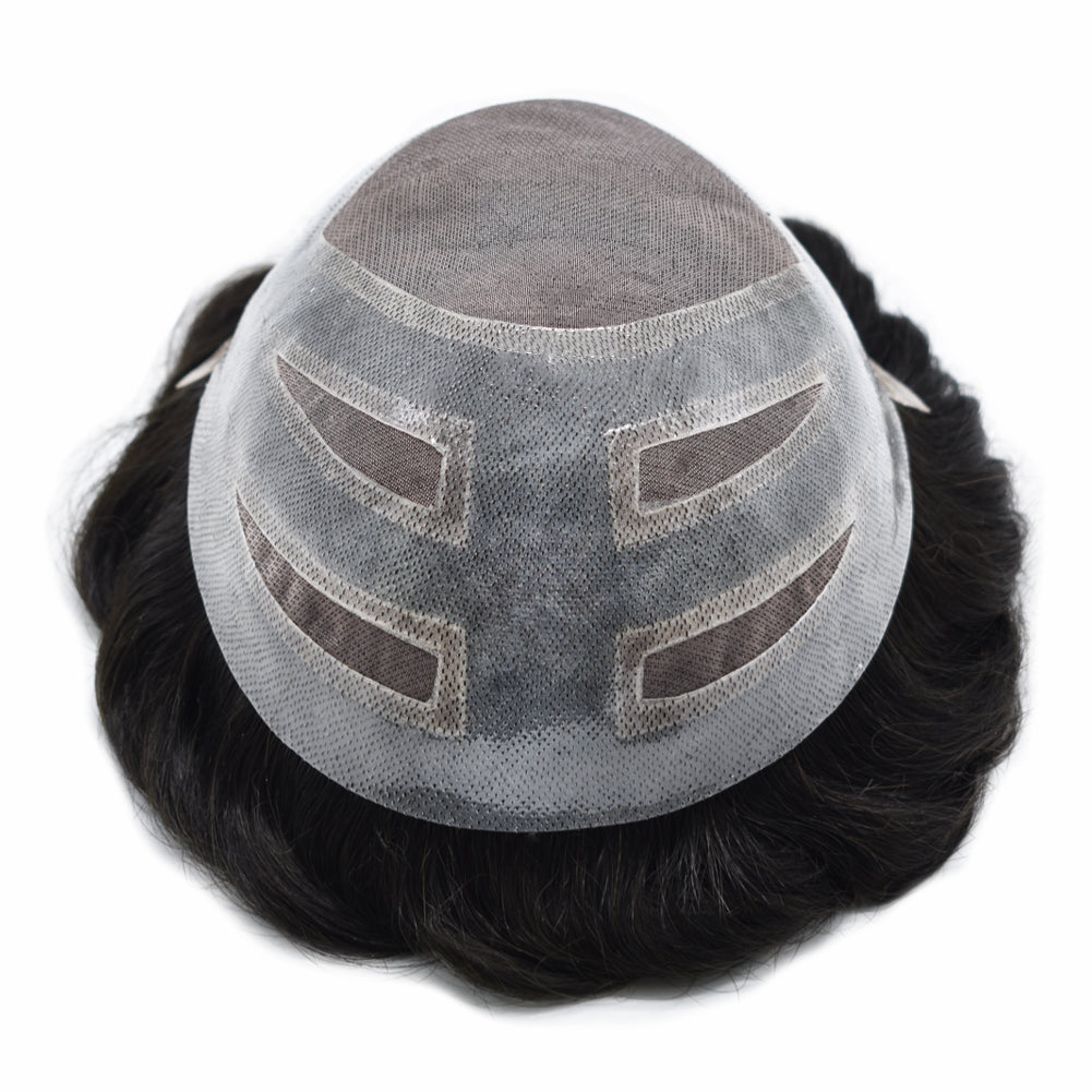 SINGA HAIR Toupee For Men Fine Mono Mens Hair Piece Human Hair Units Replacement System Lace Front Hairpieces