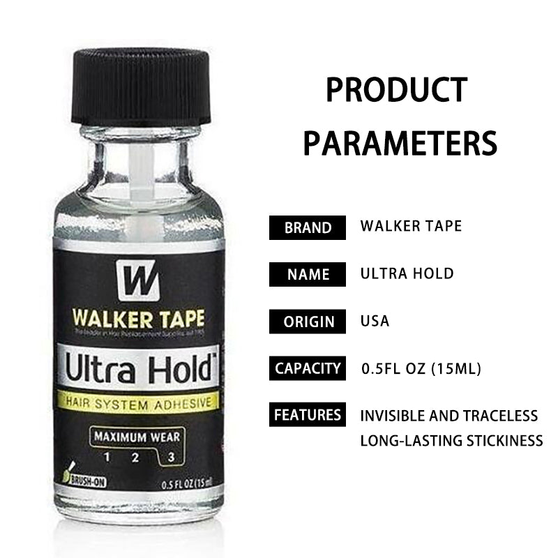 Ultra Hold Glue Adhesive Soft Bond Lace Poly Hair Replacement System Front Bonding Weave Wigs Active Hair System Hairpiece Super Bold Hold Adhesive Liquid Glue 0.5 Oz