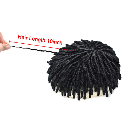 SINGA HAIR Afro Toupee for Black Men Poly Hair Units for African American Men Hair System Afro Brazilian Hair Replacement System
