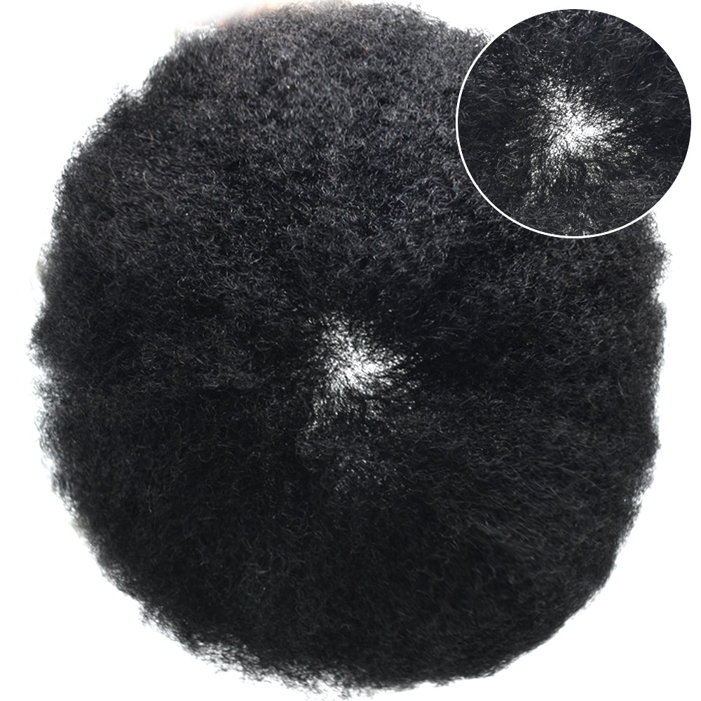 SINGA HAIR US STOCK Afro Curly Toupee For Black Men Full Swiss Super Welded Lace Hair Units for African American Men Hairpieces