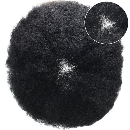 SINGA HAIR US STOCK Afro Curly Toupee For Black Men Full Swiss Super Welded Lace Hair Units for African American Men Hairpieces