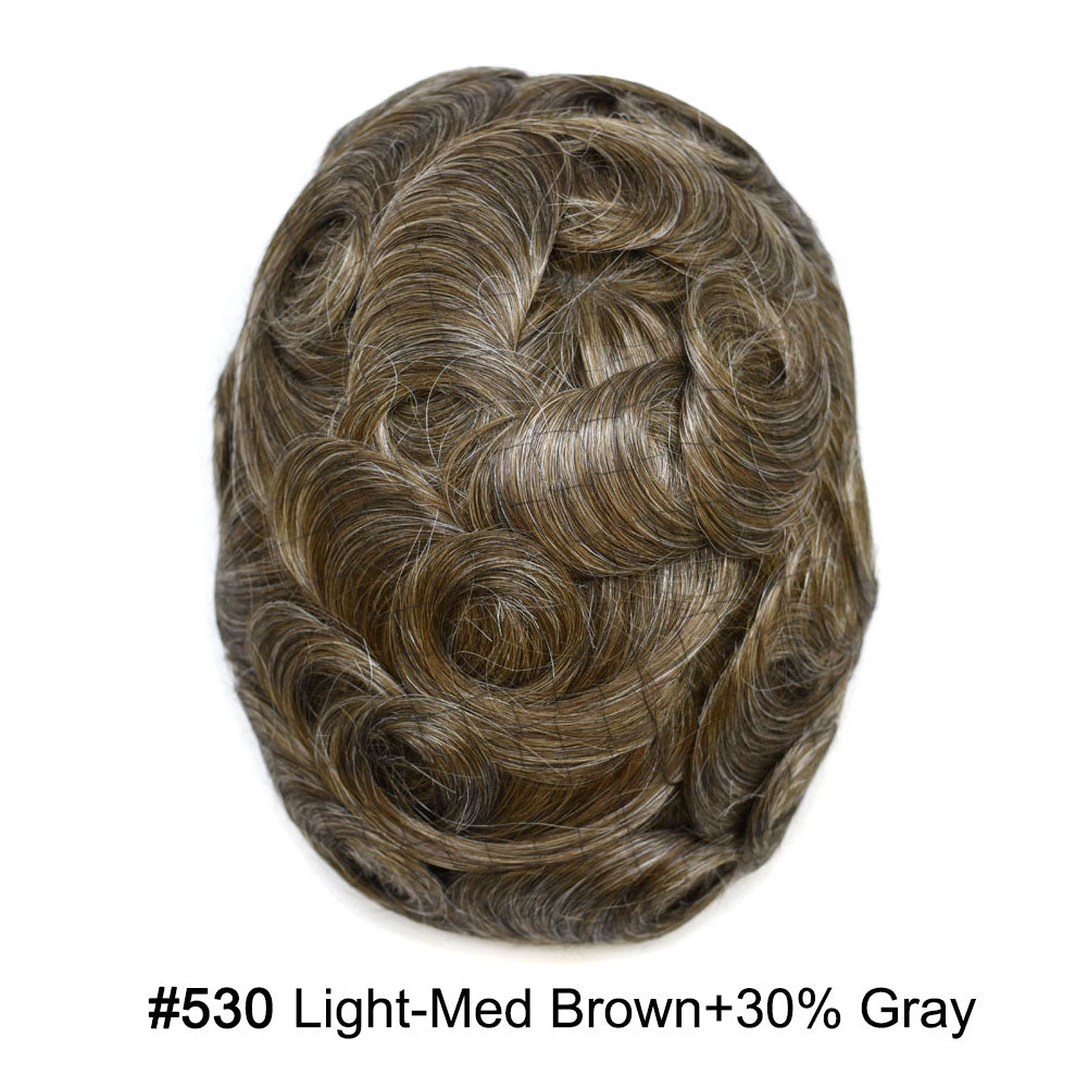 SINGA HAIR Toupee for Men Real Human Hair Piece French Lace Mens Hairpiece NPU Poly Coating Breathable Mens Toupee Hair Replacement System Natural Hairline
