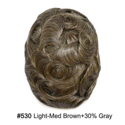 SINGA HAIR Toupee for Men Real Human Hair Piece French Lace Mens Hairpiece NPU Poly Coating Breathable Mens Toupee Hair Replacement System Natural Hairline