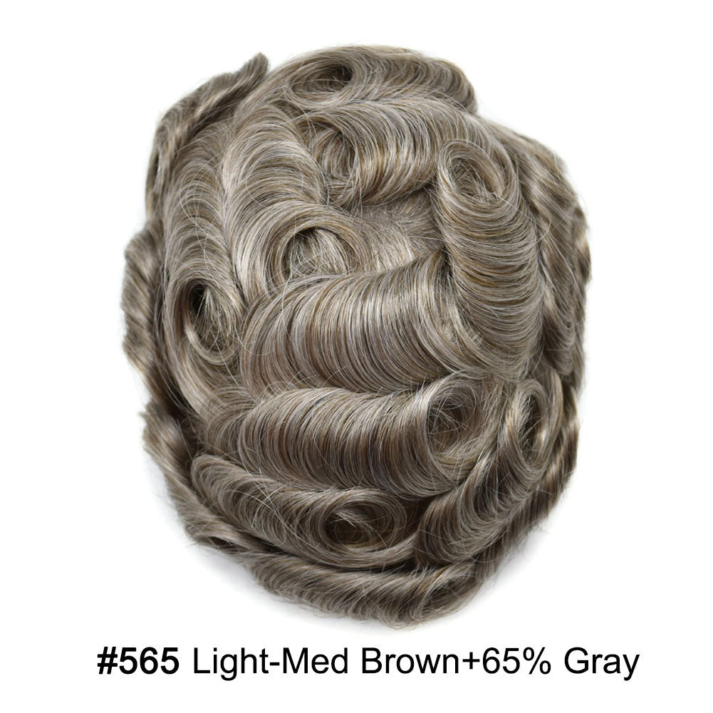 SINGA HAIR Hair System For Men Soft Welded Lace Base Front Human Hairpiece Bleached Knot Natural Hairline Hair System