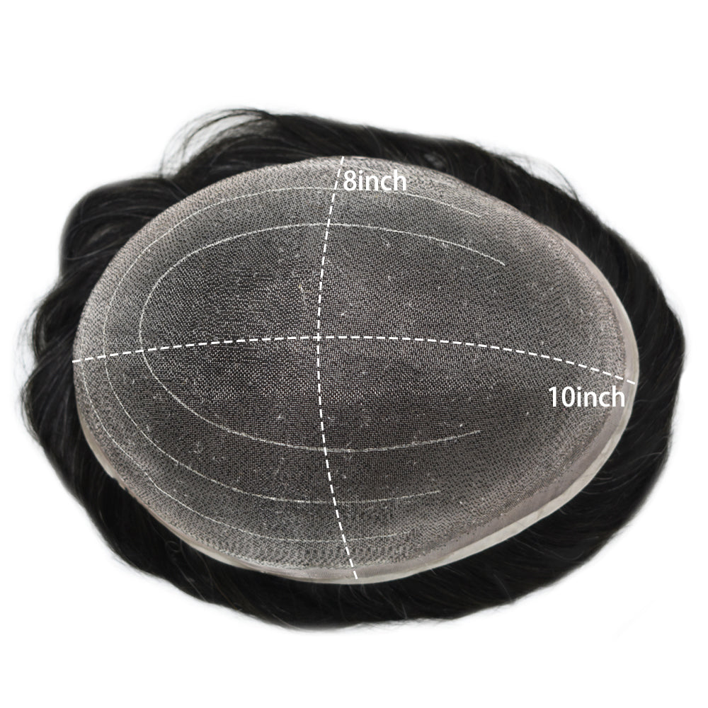 SINGA HAIR Toupee Hair for Men Real Human Hair  Super Fine Welded Mono Durable and Breathable Hairpieces for Men Bleached Knot Hair System