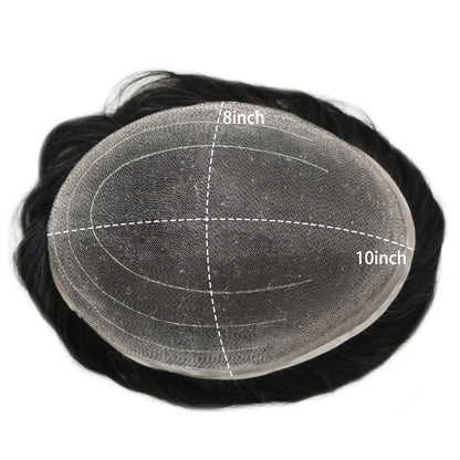 SINGA HAIR Toupee Hair for Men Real Human Hair  Super Fine Welded Mono Durable and Breathable Hairpieces for Men Bleached Knot Hair System