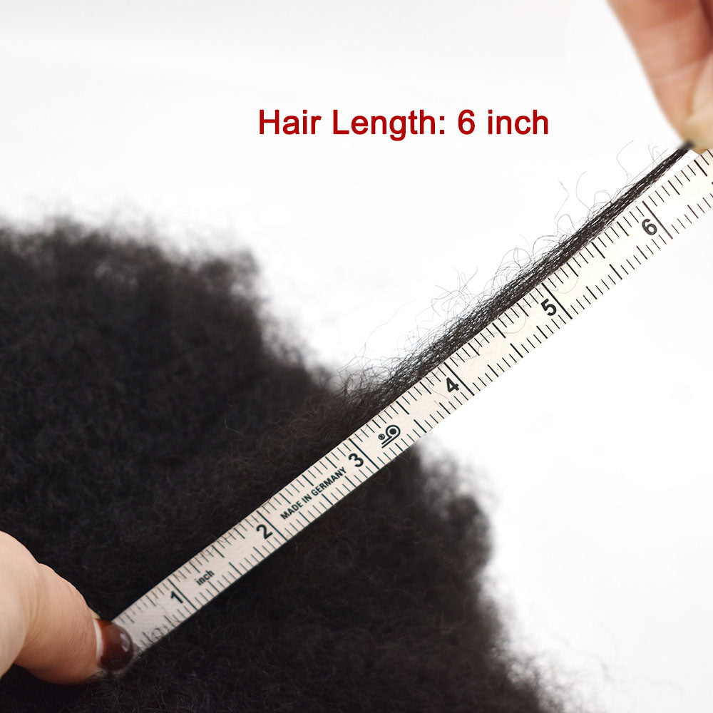 SINGA HAIR Thin Skin PU Afro Toupee for Black Men Hair Units for African American Men Hair System Afro Brazilian Hair Replacement System