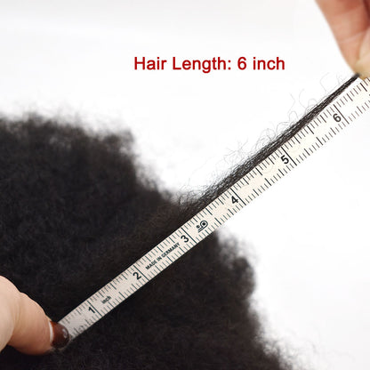 SINGA HAIR Thin Skin PU Afro Toupee for Black Men Hair Units for African American Men Hair System Afro Brazilian Hair Replacement System