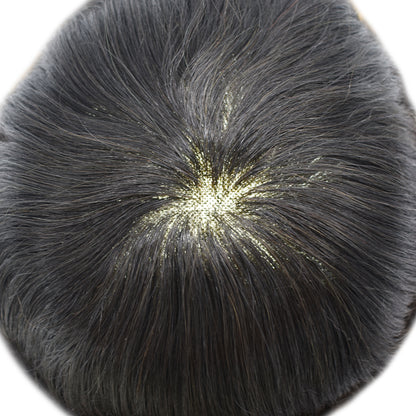 SINGA HAIR Mens Toupee Hair Pieces Lace Front Hair Unit Durable Fine Monofilament Hair Systems For Men Bleached Knots Natural Hairline