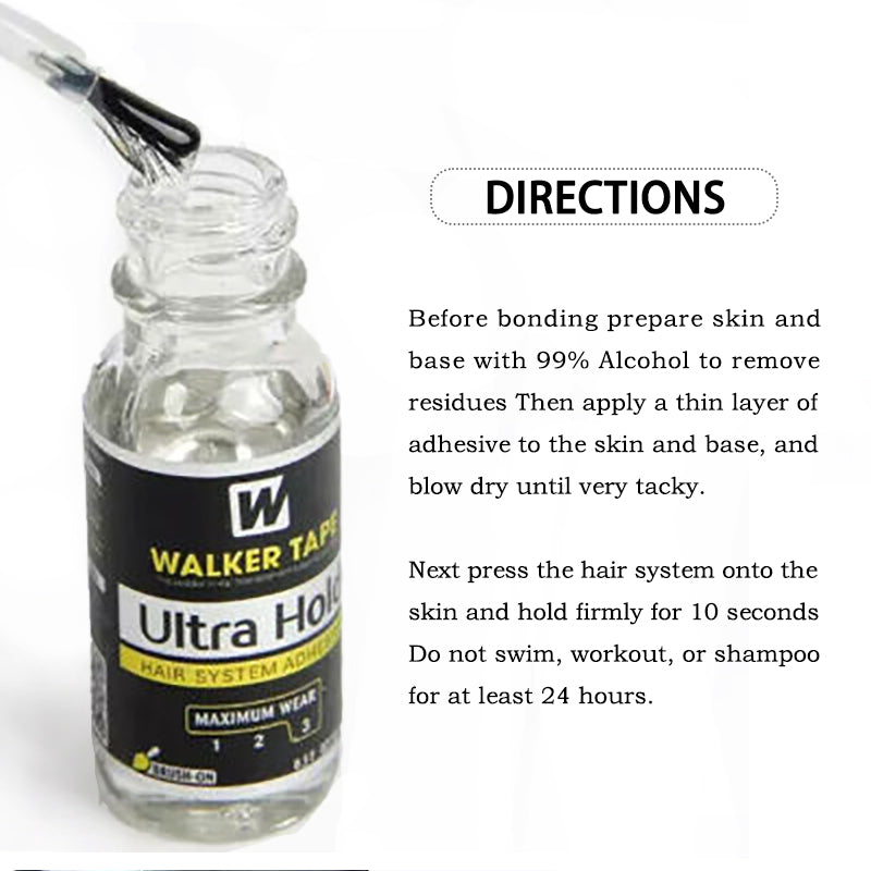 Ultra Hold Glue Adhesive Soft Bond Lace Poly Hair Replacement System Front Bonding Weave Wigs Active Hair System Hairpiece Super Bold Hold Adhesive Liquid Glue 0.5 Oz