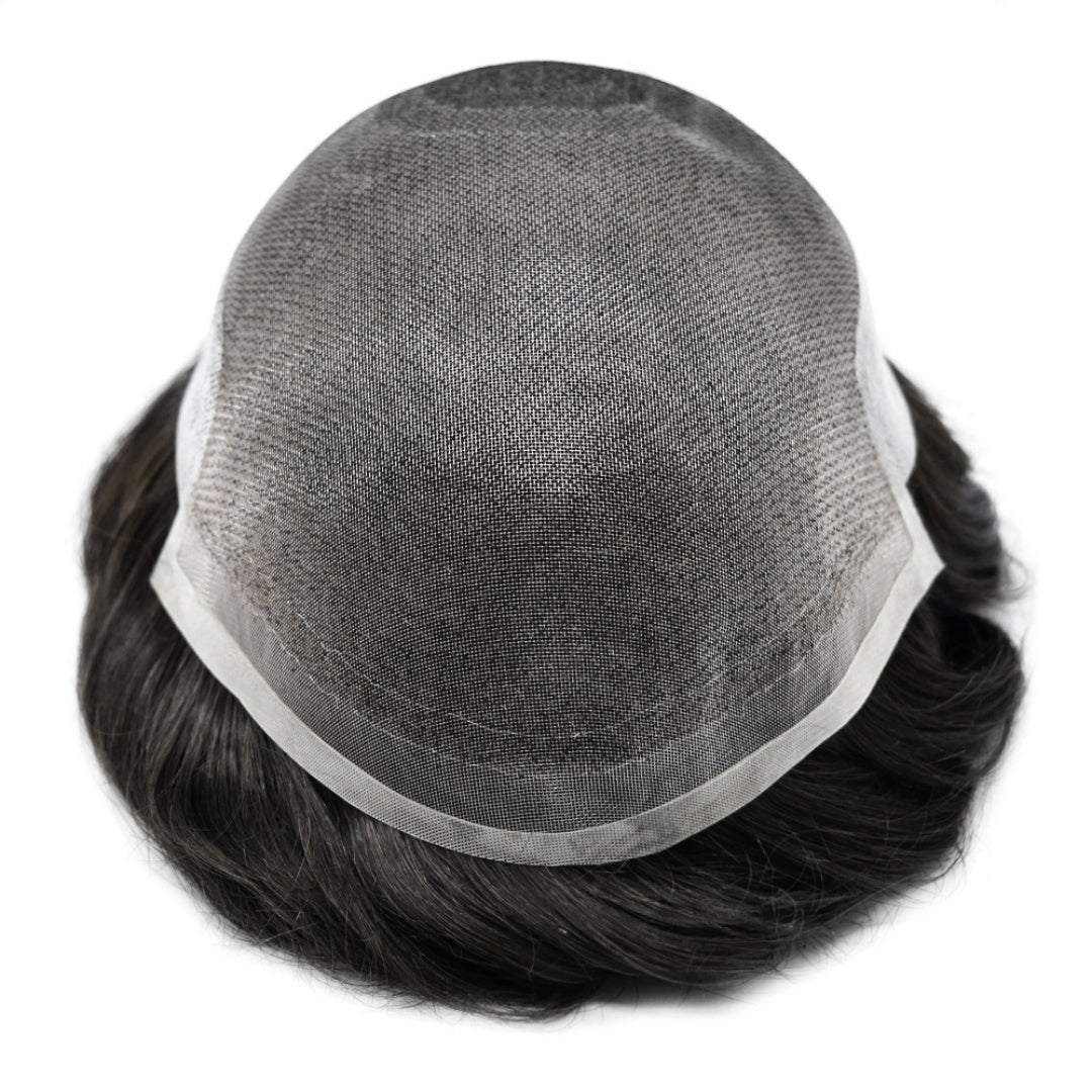 SINGA HAIR Hair System For Men Soft Welded Lace Base Front Human Hairpiece Bleached Knot Natural Hairline Hair System