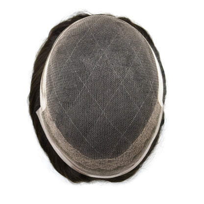 SINGA HAIR Toupee for Men Real Human Hair Piece French Lace Mens Hairpiece NPU Poly Coating Breathable Mens Toupee Hair Replacement System Natural Hairline