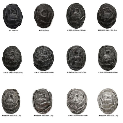 SINGA HAIR Mens Toupee Real Human Hair System for Men Fine Monofilament with Poly Skin Hairpieces for Men