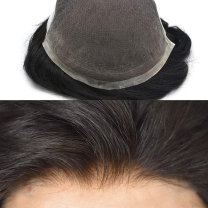 SINGA HAIR US Stock French Lace Front Mens Toupee Breathable Invisible Knots Human Hairpiece|Fast Shipping USA