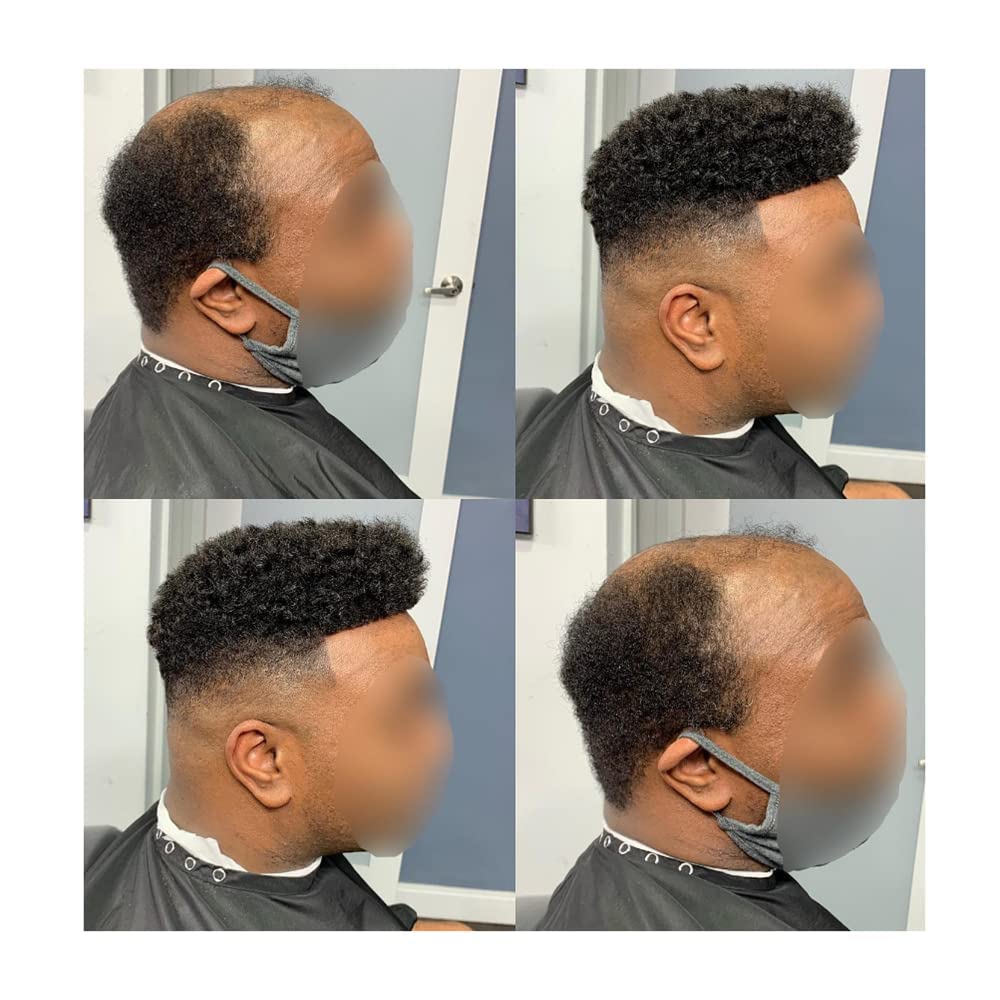 SINGA HAIR US STOCK Afro Toupee For Black Men Fine Mono Men Wave Hair Unit Clear Poly Around Kinky Curly Hairpiece