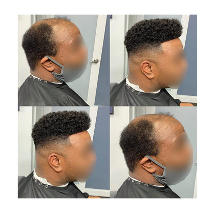 SINGA HAIR US STOCK Afro Toupee For Black Men Fine Mono Men Wave Hair Unit Clear Poly Around Kinky Curly Hairpiece