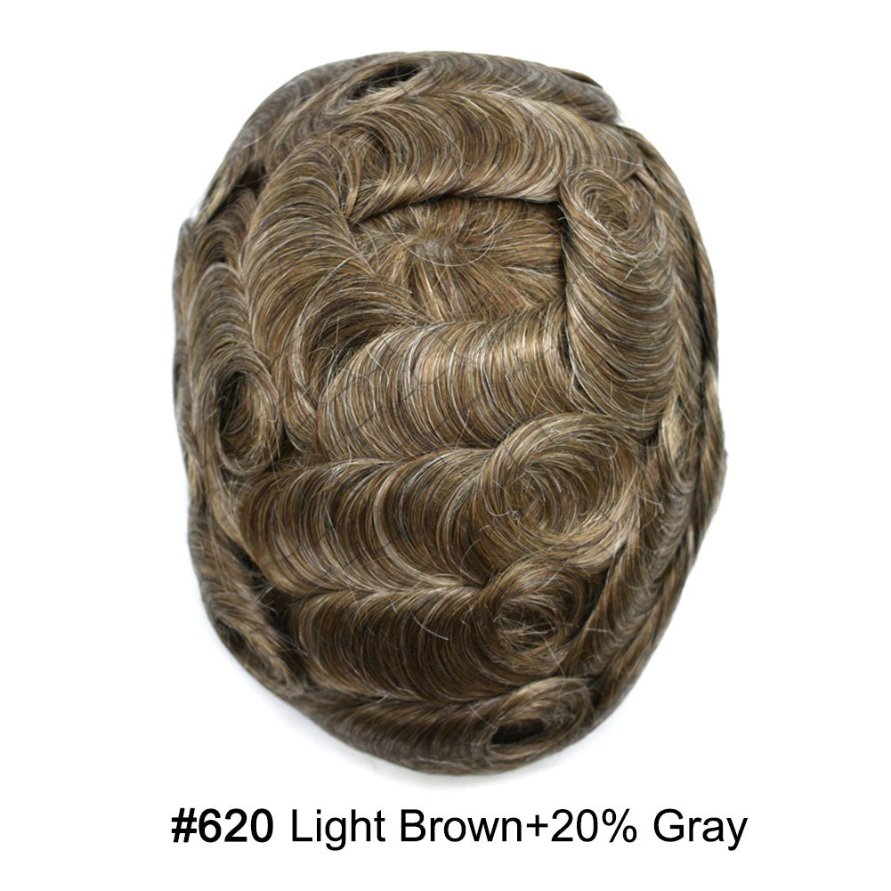 SINGA HAIR Hair System For Men Soft Welded Lace Base Front Human Hairpiece Bleached Knot Natural Hairline Hair System