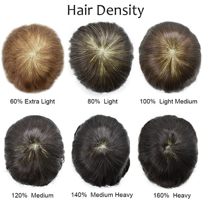 SINGA HAIR US Stock Toupee for Mens Full PU Injected Human Hairpiece for Men Durable Mens Hair System|Fast Shipping USA