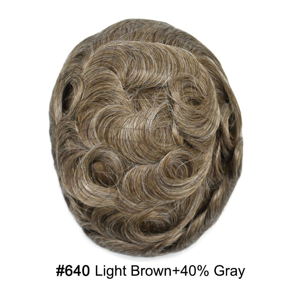 SINGA HAIR Hair System For Men Soft Welded Lace Base Front Human Hairpiece Bleached Knot Natural Hairline Hair System