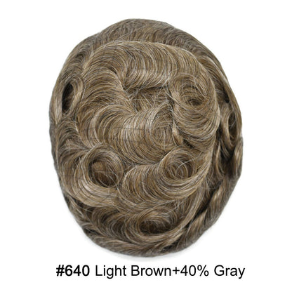 SINGA HAIR Hair System For Men Soft Welded Lace Base Front Human Hairpiece Bleached Knot Natural Hairline Hair System