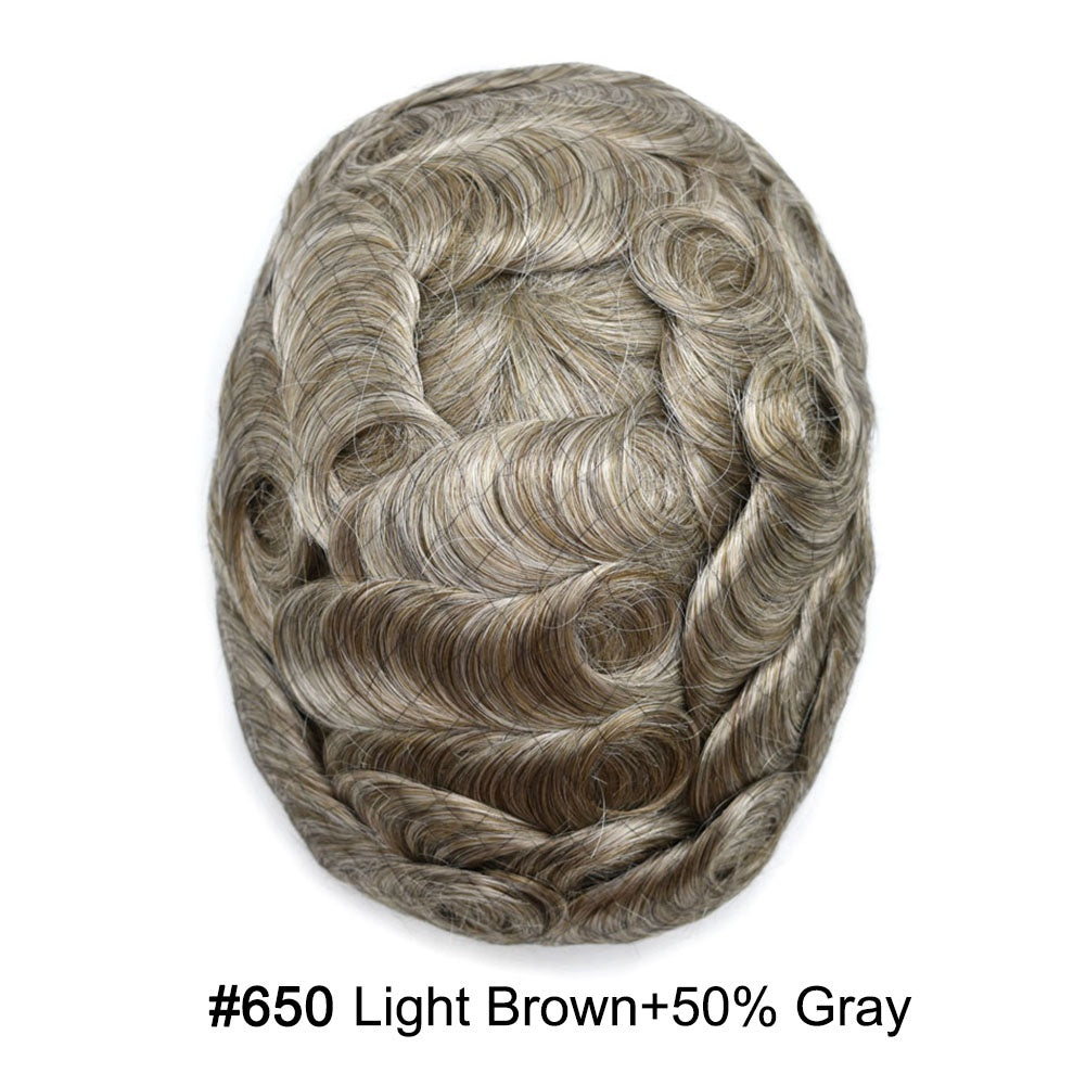 SINGA HAIR Hair System For Men Soft Welded Lace Base Front Human Hairpiece Bleached Knot Natural Hairline Hair System