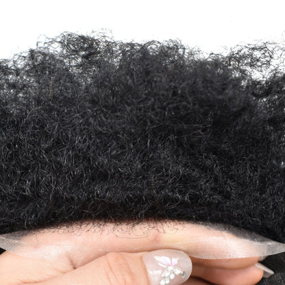 SINGA HAIR US STOCK Afro Curly Toupee For Black Men Full Swiss Super Welded Lace Hair Units for African American Men Hairpieces