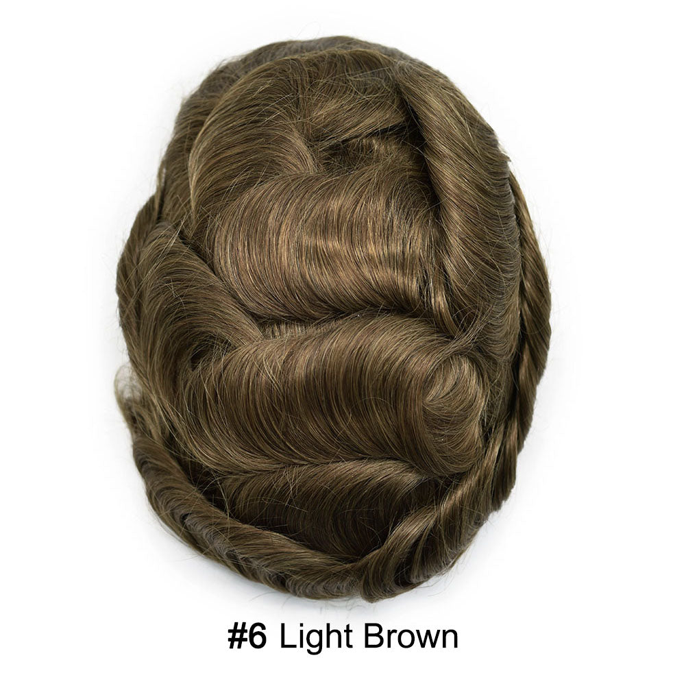 SINGA HAIR Toupee for Men Real Human Hair Piece French Lace Mens Hairpiece NPU Poly Coating Breathable Mens Toupee Hair Replacement System Natural Hairline