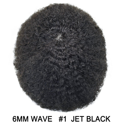 SINGA HAIR Thin Skin PU Afro Toupee for Black Men Hair Units for African American Men Hair System Afro Brazilian Hair Replacement System